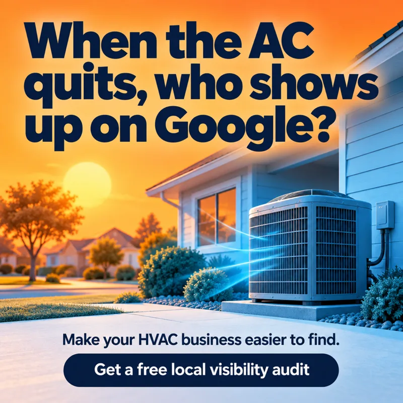 Ad graphic: When the AC quits, who shows up on Google?