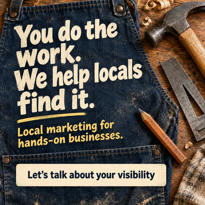 Ad graphic: You do the work. We help locals find it.