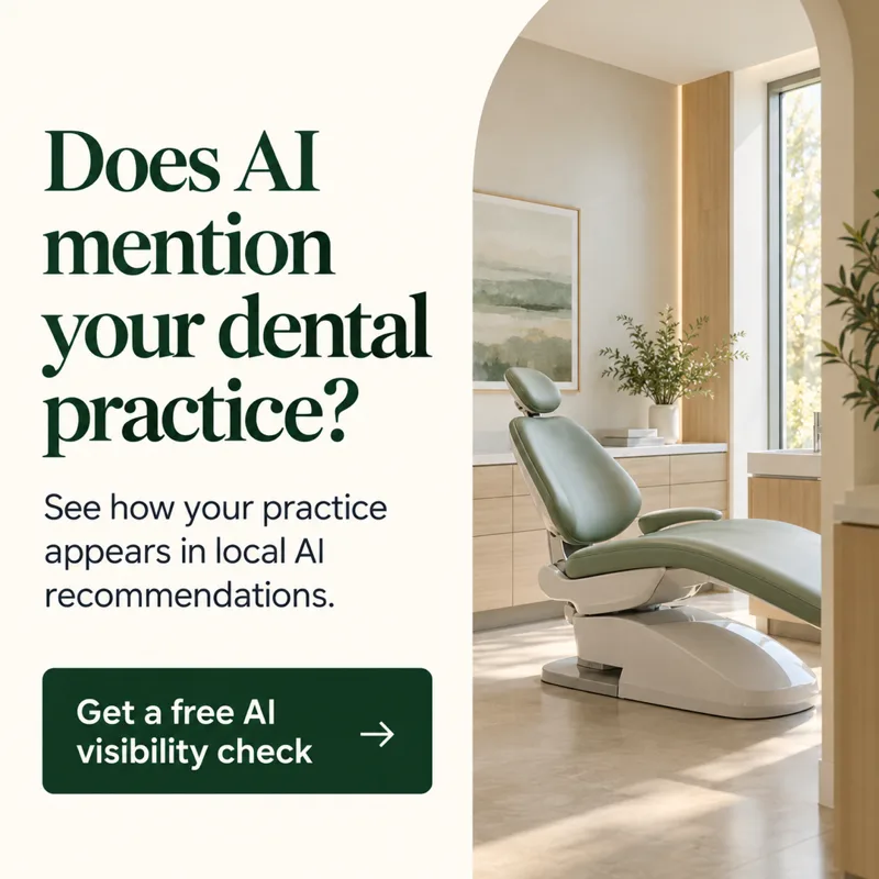 Ad graphic: Does AI mention your dental practice?