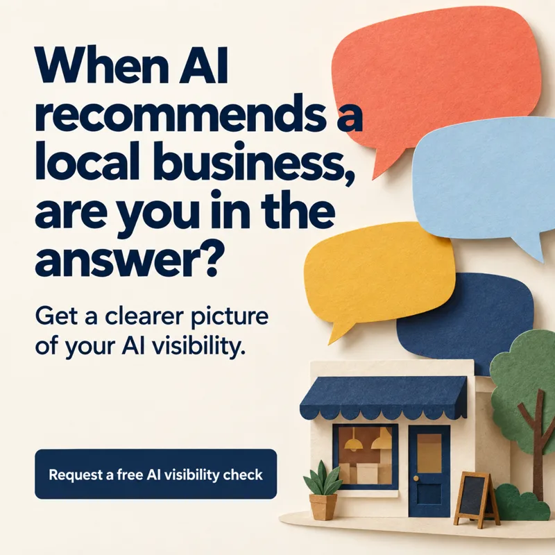 Ad graphic: When AI recommends a local business, are you in the answer?