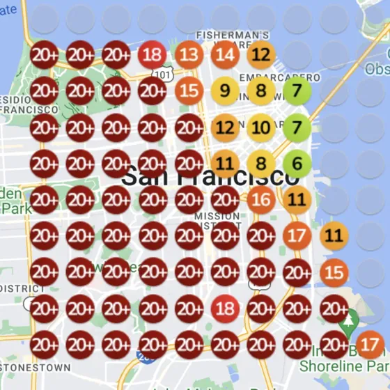 French restaurant heatmap before Paige