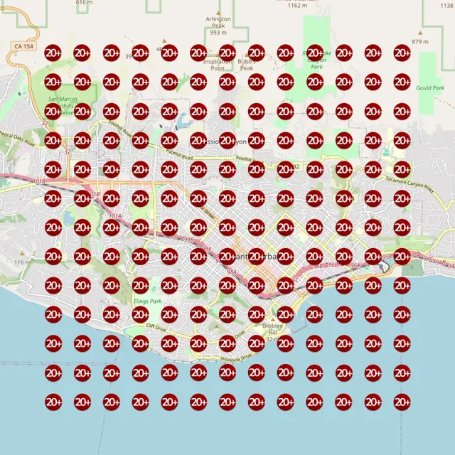Home Crush Google Maps rank heatmap before Paige