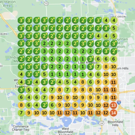 Laundry service heatmap after 1 month of Paige