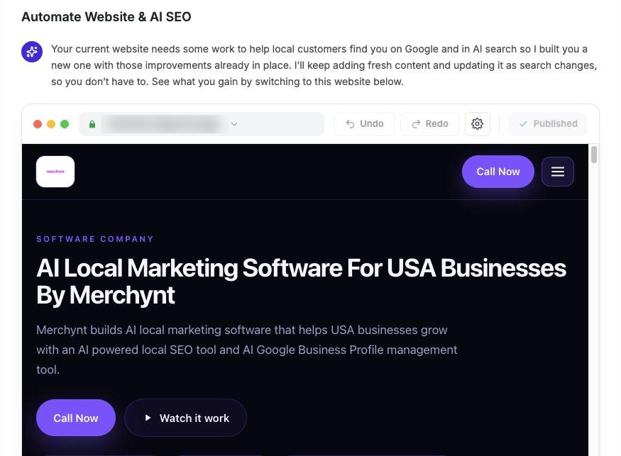 Paige builds your new site and tells you what it improved